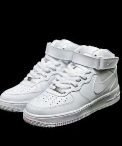 AF1 pure white mid-top