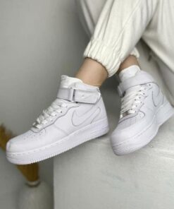 AF1 pure white mid-top
