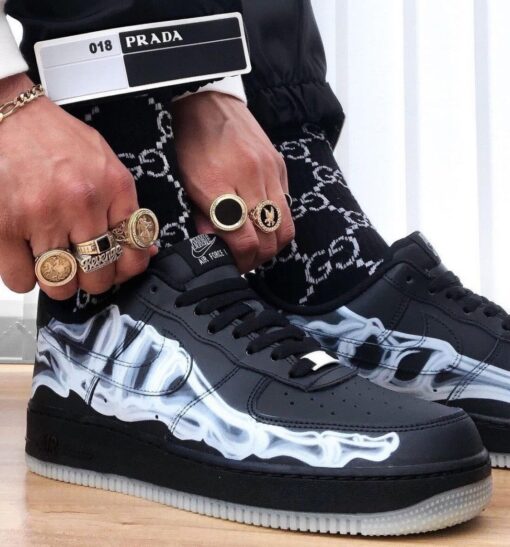 AF1 Skeleton Halloween Black