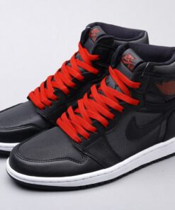 AJ1 black and red silk