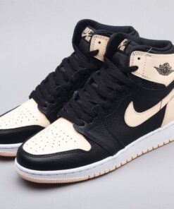 AJ1 black pink toe women's shoes