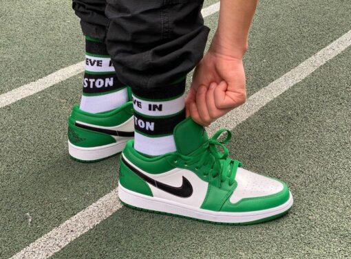 AJ1 celtic white green