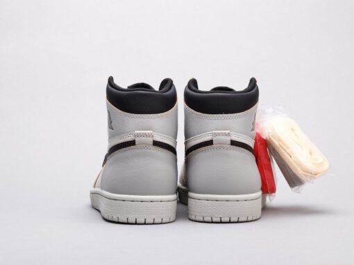 AJ1 gray and white scratch shoes for women