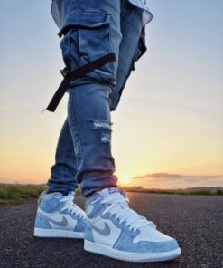 AJ1 High Washed Blue