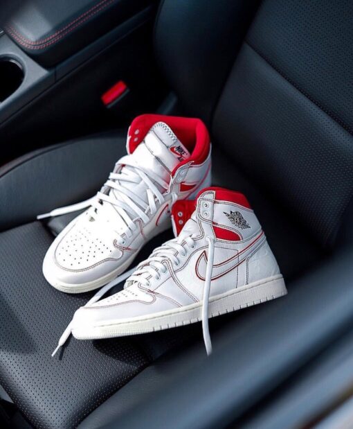 AJ1 white and red manuscript