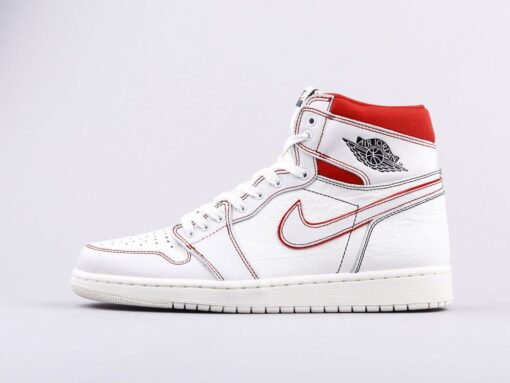 AJ1 white and red manuscript