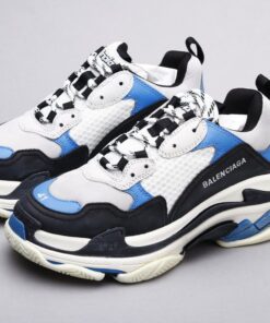 Bla Triple S Black And White Blue Sneaker