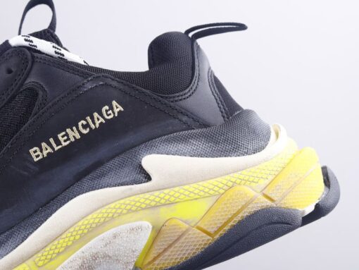 Bla Triple S Black And Yellow Sneaker