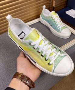 DIR B23 White and Yellow LOW-TOP SNEAKER