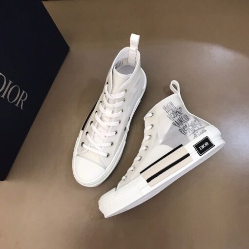 DIR B23 White Canvas HIGH-TOP SNEAKER