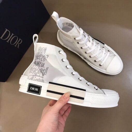 DIR B23 White Canvas HIGH-TOP SNEAKER