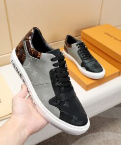 LUV BLnogram Denim Brown And Gray Sneaker