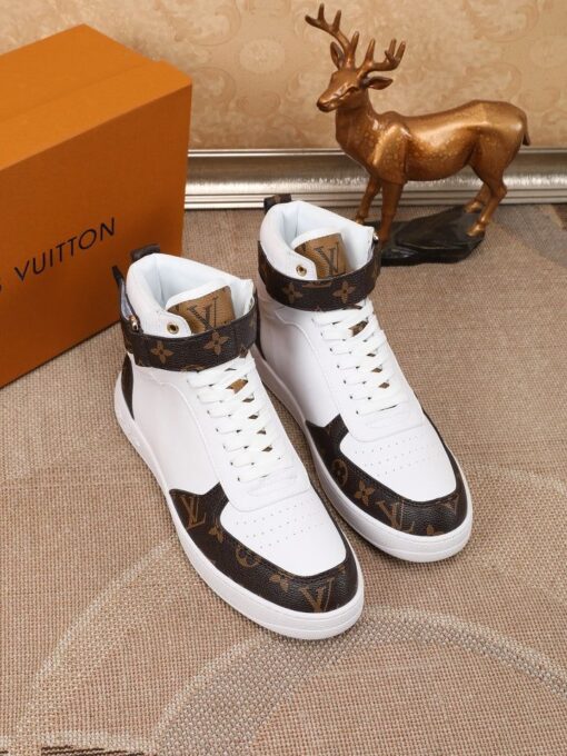 LUV High Top White Brown Sneaker