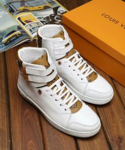 LUV HIgh Top White Brown Sneaker