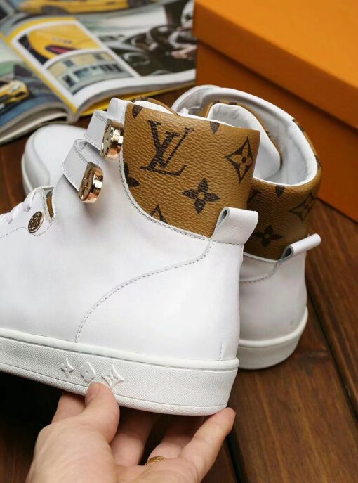 LUV HIgh Top White Brown Sneaker