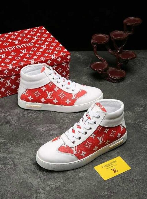 LUV HIgh Top White Red Sneaker