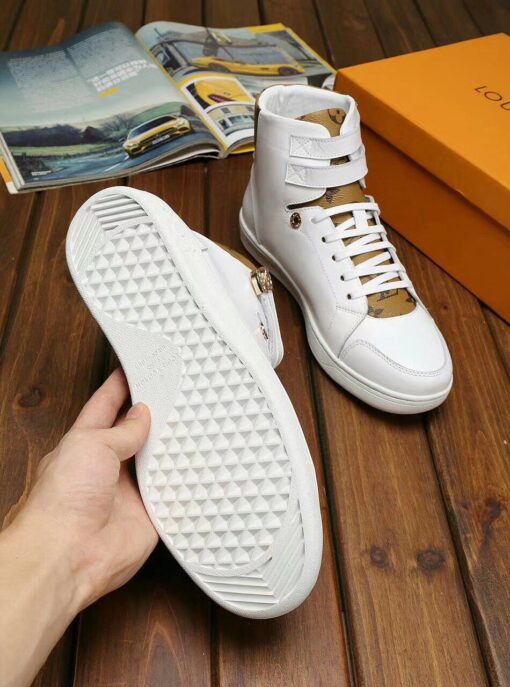 LUV HIgh Top White Brown Sneaker