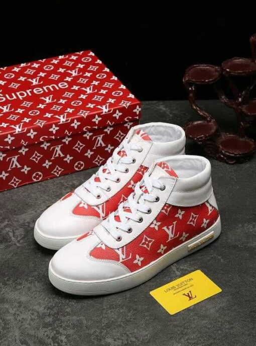 LUV HIgh Top White Red Sneaker