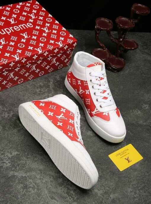 LUV HIgh Top White Red Sneaker