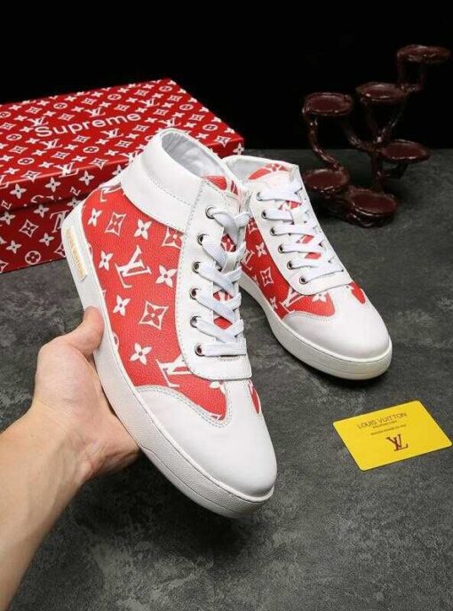 LUV HIgh Top White Red Sneaker