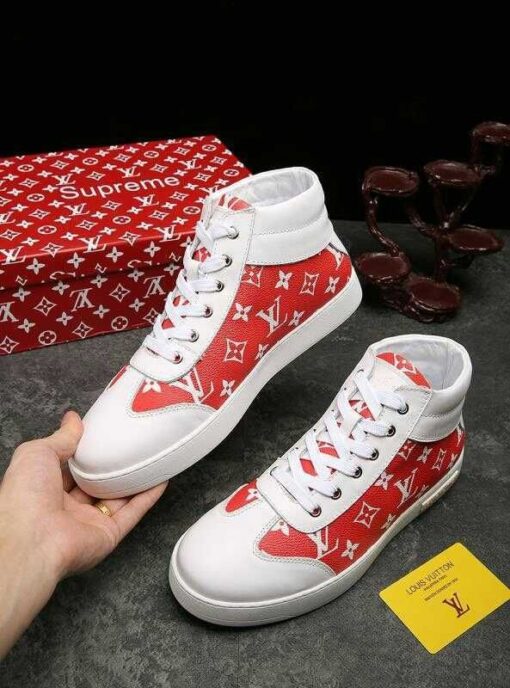 LUV HIgh Top White Red Sneaker