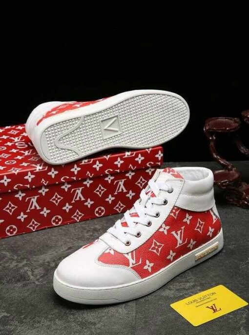 LUV HIgh Top White Red Sneaker