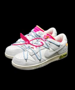 OW x Dunk (NO.38) light blue shoelace pink buckle