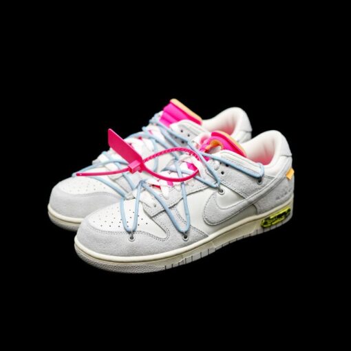 OW x Dunk (NO.38) light blue shoelace pink buckle