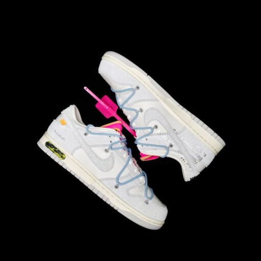 OW x Dunk (NO.38) light blue shoelace pink buckle