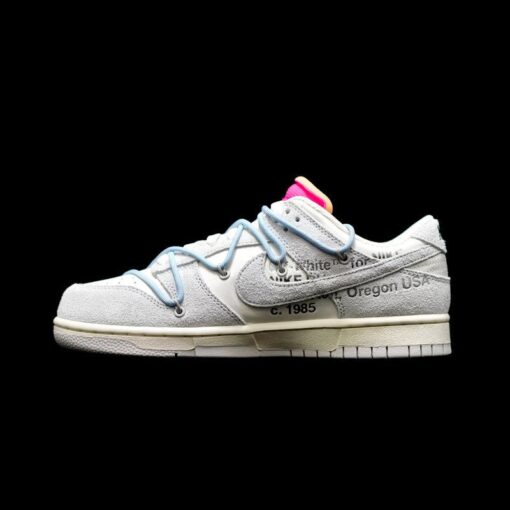 OW x Dunk (NO.38) light blue shoelace pink buckle