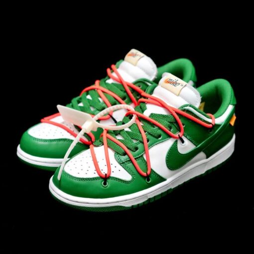 OW x Dunk Low White Green