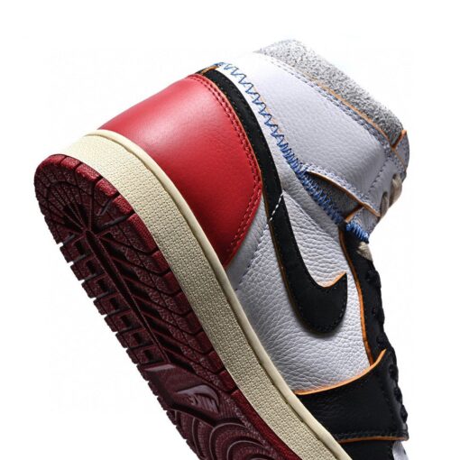 Union x AJ1 High white and red stitching